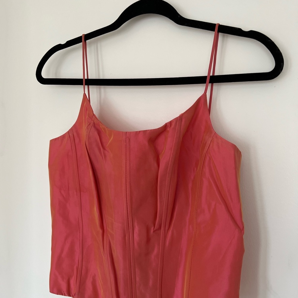 Coral Iridescent Vintage Corset Top